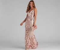 Danielle Sequin Scroll Formal Dress