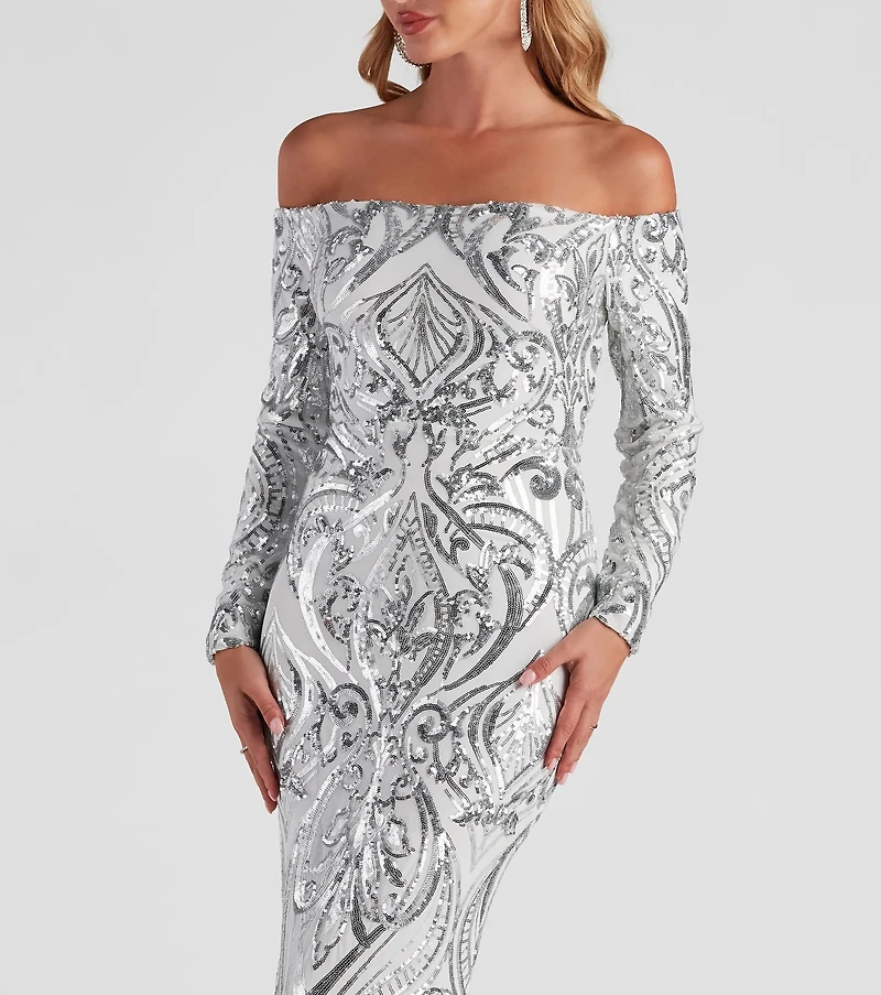 Azalea Formal Sequin Scroll Dress