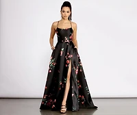 Catia Lace Up Back Floral A-Line Dress