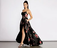 Catia Lace Up Back Floral A-Line Dress