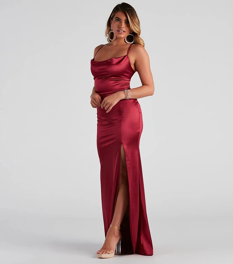 Bristol Formal Satin Lace-Up Dress
