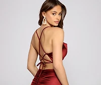 Bristol Formal Satin Lace-Up Dress