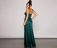 Carmen High-Slit Satin Formal Dress