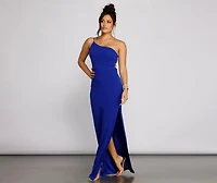 Francesca Formal One Shoulder Crepe Dress