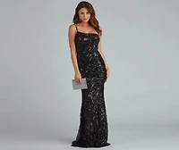 Meredith One-Shoulder Sequin Formal Dress