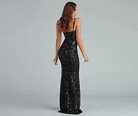 Meredith One-Shoulder Sequin Formal Dress