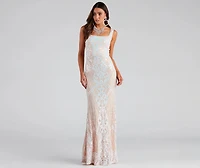 Micaela Formal Sequin Scroll Mermaid Dress