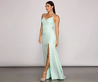 Nani Formal High Slit Lurex Dress