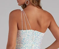 Lyla Formal One-Shoulder Sequin Dress