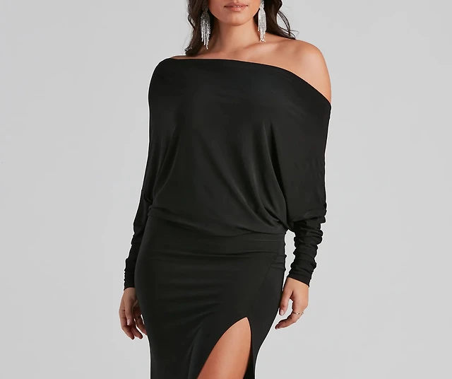 londyn formal high slit convertible dress Windsor Halter neck