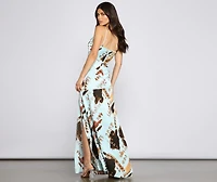 Jewel Formal Satin Asymmetrical Dress