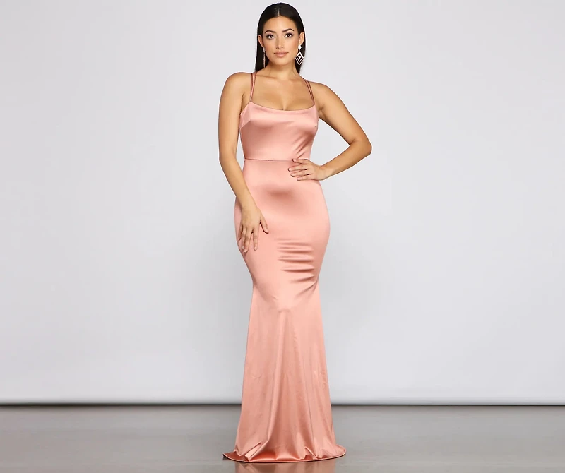 Candace Satin Ruched Mermaid Dress