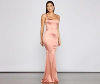 Candace Satin Ruched Mermaid Dress