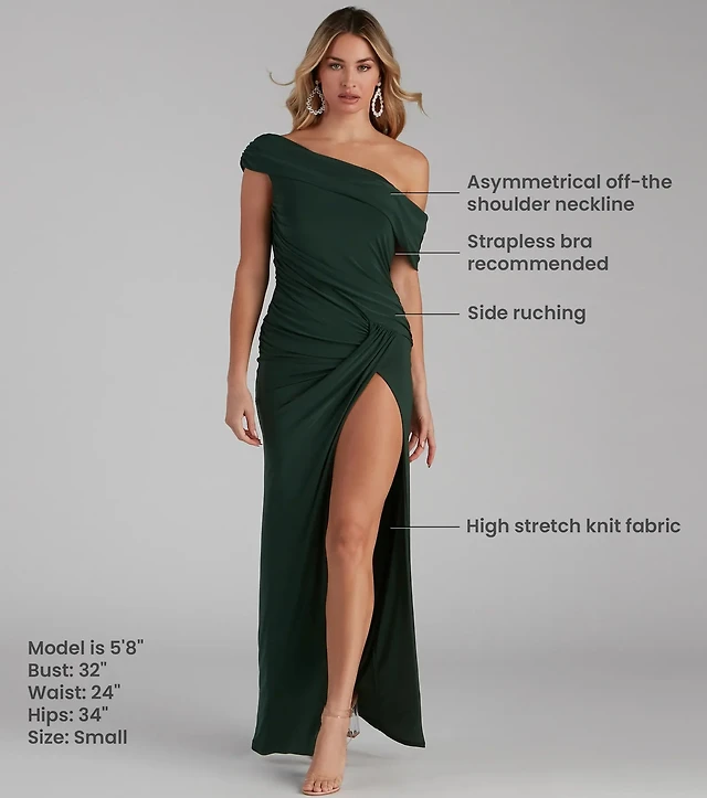 see through off the shoulder dress Mint Green Chiffon See-through Off-the-shoulder Lace Evening Dress, Green / US2