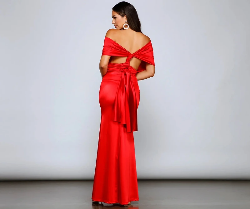 Johanna Formal Convertible Ties Satin Dress