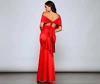 Johanna Formal Convertible Ties Satin Dress