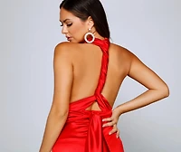 Johanna Formal Convertible Ties Satin Dress