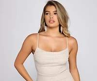 Lola Formal High Slit Glitzy Glitter Dress