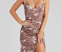 Isla Formal High Slit Floral Dress