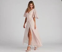 Greta Formal High Slit Chiffon Dress