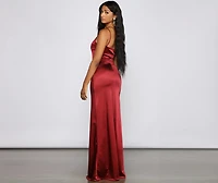 Rhiannon One-Shoulder Satin Long Dress