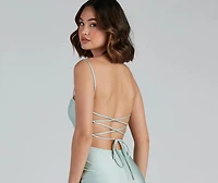 Zendaya Lace-Up Back Mermaid Formal Dress
