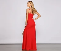 Jianna Formal A-Line Crepe Dress