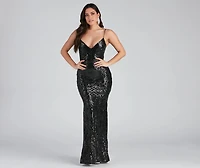Serena Sequin Mesh Mermaid Dress