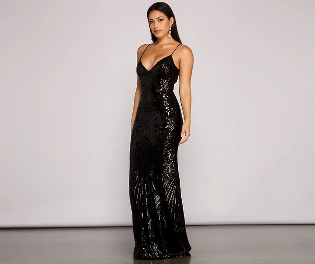 serena sequin mesh mermaid dress Serena Sequin Mesh Mermaid Dress