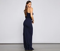 Evangeline Crepe One Shoulder Dress