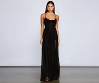 Rachel Rhinestone Mesh Formal Dress