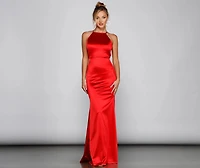Maya Halter Open-Back Formal Dress