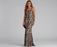 Jasmine One-Shoulder Sequin Mermaid Dress