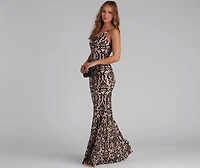 Jasmine One-Shoulder Sequin Mermaid Dress