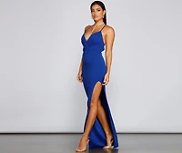 Giselle Formal High Slit Crepe Dress