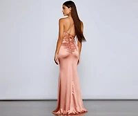 Bristol Formal Satin Lace-Up Dress