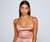 Bristol Formal Satin Lace-Up Dress