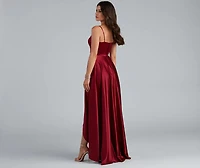 Spencer Satin High-Low Formal Dress