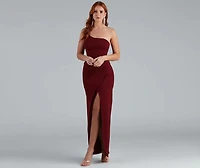 Iris One-Shoulder Crepe Dress