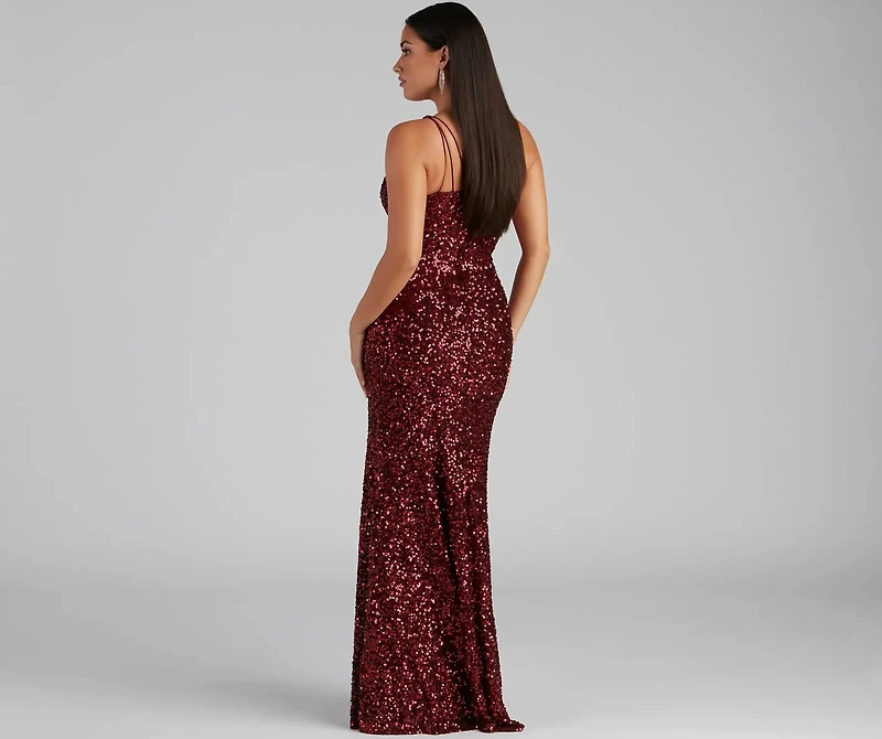 Lyla Formal One-Shoulder Sequin Dress