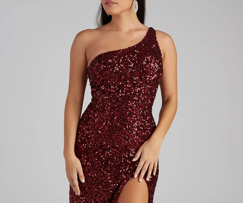Lyla Formal One-Shoulder Sequin Dress