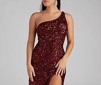 Lyla Formal One-Shoulder Sequin Dress