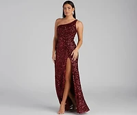 Lyla Formal One-Shoulder Sequin Dress