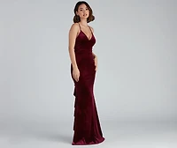 Margot Formal Ruffled Velvet Dress