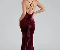 Margot Formal Ruffled Velvet Dress