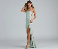 Edlyn Sequin Laceup Mermaid Formal Dress