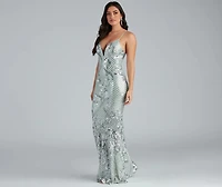 Vee Formal Sequin Mermaid Dress
