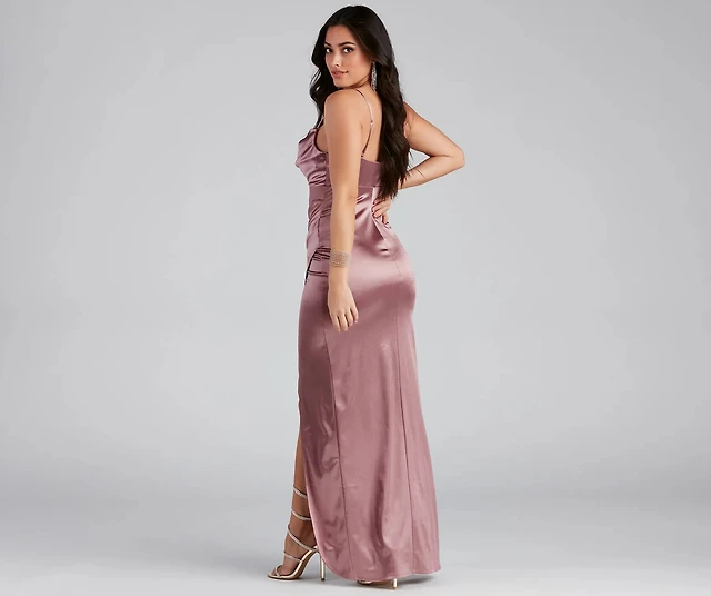annabelle knit satin formal dress Annabelle Knit Satin Formal Dress