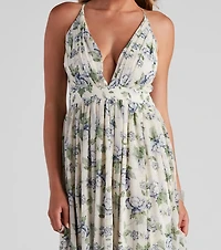 Zaya Formal Floral Chiffon Dress