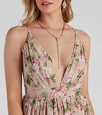 Veronica Formal Floral Chiffon A-Line Dress